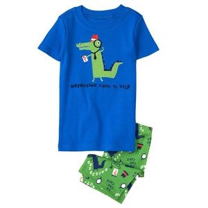 NWT Size 3 "CROCODILE" 2 Piece Shortie Laser Blue Gymmies